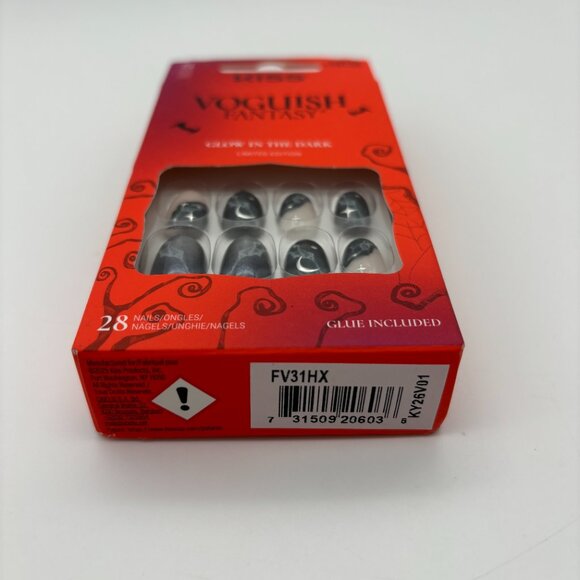 KISS Voguish Fantasy Halloween Glow Dark Press-On Nails, Space Girl, Short Oval - Picture 2 of 3